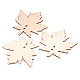 未染色の木製ビッグペンダント  葉  アンティークホワイト  80.5x80x2.5mm  穴：3mm X-WOOD-TA0002-16-3
