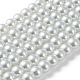 Weiße Glasperle runde lose Perlen für Schmuck Halskette Handwerk X-HY-8D-B01-2