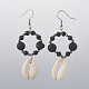 Cowrie Shell Dangle Earrings EJEW-JE02918-1