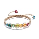 Bracelet de perles tressées en forme de fleur BJEW-TA00039-04-1