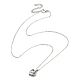 Ожерелье-подвеска в форме сердца с кристаллами и стразами и кабельными цепочками NJEW-FZ00017-1