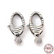 925 поворотная застежка из стерлингового серебра STER-D036-09AS-4