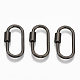 真鍮製ネジカラビナロックチャーム  ネックレス作り用  オーバル  ミックスカラー  25.5x14x2mm  ネジ:6.5x4.5mm KK-T047-07-2