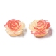 オペーク樹脂ビーズ  ツートンカラーのバラの花  ライトコーラル  18x9mm  穴：1.6mm RESI-D050-13-3