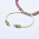 Bracelets de perles tressées de rhodochrosite naturelle BJEW-I258-G02-2