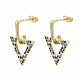 Brass Micro Pave Cubic Zirconia Dangle Stud Earrings EJEW-S208-129A-NF-1