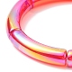 Set di braccialetti elasticizzati in tubo curvo acrilico 4 pz 4 colori per donna BJEW-JB09305-01-5