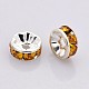 Rondelle Silver Brass Grade A Rhinestone Spacer Beads RB-F016-14S-NF-2