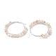 Natural Pearl Wire Wrapped Beaded Hoop Earrings for Women EJEW-JE04759-04-5