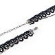 Nylon Spitze zweistufigen Halsketten mit Glasanhänger und Eisen Ende Ketten Platin Ton NJEW-R235-26-3