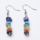 Natural & Synthetic Mixed Gemstone Dangle Earrings X-EJEW-JE02291-1