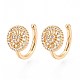 Латунные серьги-манжеты из прозрачного кубического циркония EJEW-T047-71G-1