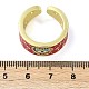 Кольца-манжеты из латуни с микропаве из кубического циркония и эмалью для женщин RJEW-L113-019G-02-5