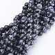 Naturschneeflocke Obsidian Perlen Stränge, Runde, 8 mm