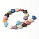Fili di perle di roccia lavica sintetica tinta a cuore G-F259-06-2