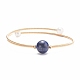 Perle naturelle et lapis-lazuli (teints) bracelet manchette enroulé avec perles rondes BJEW-JB07923-02-1