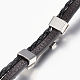 Leather Braided Cord Bracelets BJEW-E324-A05-3