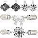 Gorgecraft 4Pcs 4 Style Vintage Alloy Rose Flower & Bowknot Sweater Shawl Clips Brooches Set AJEW-GF0007-24-1