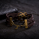 Casual Unisex Mask & Infinity Zinc Alloy and Leather Multi-strand Bracelets BJEW-BB16336-9
