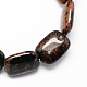 Rechteck geformt Edelstein Natur Mahagoni Obsidian Perlen Stränge G-S112-01-1