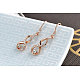 Calabash Real Rose Gold Plated Fashion Alloy Austrian Crystal Dangle Earrings EJEW-AA00057-57-2