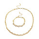 Parures de bijoux bracelets et colliers coeur zircone cubique SJEW-M098-01G-1