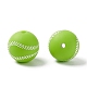 シリコンビーズ  チーターのための咀嚼ビーズ  DIYの看護ネックレス用  野球  芝生の緑  14.5x14mm  穴：2mm SIL-G004-01C-2