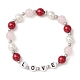 Bracelet extensible en perles de coquillage BJEW-TA00281-3