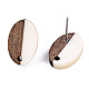 Accessoires de boucles d'oreilles en résine opaque et bois de noyer MAK-N032-004A-B03-3