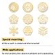 OLYCRAFT 9Pcs Sacred Geometry Metal Energy Stickers Flower of Life Orgone Pyramid Stickers Stainless Steel Golden Stickers for Scrapbooks DIY Resin Crafts Phone & Water Bottle Decoration DIY-OC0008-58-4