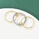 Латунные микро проложить пальцев кольца кубического циркония RJEW-D325-01PG-10-3