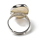 Латунные кольца из белой латуни с платиновым покрытием RJEW-E023-03-4