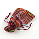 Tela estilo bolsas bolsas de embalaje de cordón étnicos ABAG-R006-10x14-01G-2