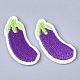 機械刺繍布地アイロンワッペン  マスクと衣装のアクセサリー  アップリケ  茄子  暗紫色  38x18x1.5mm FIND-T030-180A-1
