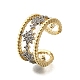 Латунные кольца-манжеты с микропаве и прозрачным цирконием для женщин RJEW-G347-11GP-4