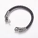 Braided Leather Cord Bracelets BJEW-P174-01-3