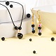 340 pièces 4 tailles brins de perles de pierre noire synthétiques G-LS0001-10-6