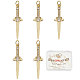 Beebeecraft 10Pcs/Box 18K Gold Plated Sword Charms Cubic Zirconia Dagger Shape Charm Dangle Pendants Craft Supplies for DIY Bracelet Jewelry Finding Making ZIRC-BBC0001-11-1