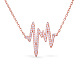Ожерелья с подвесками Tinysand 925 из стерлингового серебра cz Heartbeat TS-N012-RG-18-1