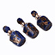 Pendentifs flacons de parfum ouvrants en bronzite synthétique et lapis lazuli assemblés G-S366-058A-1