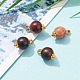 Natural Wood Beads Round Charms PALLOY-JF00659-5