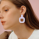 Anattasoul 9 paires 9 couleurs acrylique torsion rectangle boucles d'oreilles pendantes avec épingles en argent sterling pour les femmes EJEW-AN0004-05-4