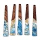 Grandes colgantes de resina transparente y madera de nogal RESI-N039-68H-1