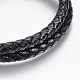 Men's Braided Leather Cord Multi-strand Bracelets BJEW-P198-09-3