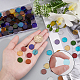 SUPERFINDINGS About 180pcs Flat Round Glass Mosaic Tiles Stained Glass Assorted Mixed Colors Perfect for Art Craft and Home Decorations GLAA-FH0001-04-5