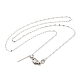 304 Stainless Steel Dapped Chain Necklace for Women NJEW-G104-02P-1
