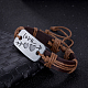 Bracelets de cordon en cuir à la mode unisexe BJEW-BB15581-A-10
