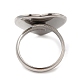 ステンレス製の指輪のパーツ 304 つ  ベゼルカップリングのセッティング  ハート  ステンレス鋼色  usサイズ6（16.5mm）  トレイ：19.5x20mm STAS-R123-09P-3