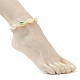Bracelet de cheville en perles tressées en coquille de cauri naturel pour femme AJEW-AN00527-01-3