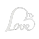 バレンタインデー炭素鋼切断ダイステンシル  DIYスクラップブッキング/フォトアルバム用  装飾的なエンボス印刷紙のカード  単語「love」付けのハート  マットプラチナカラー  123x104x1mm DIY-G029-18MP-2